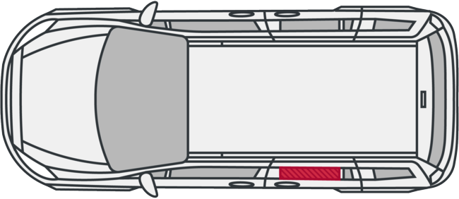 Auto hintere Seitenscheibe links beschädigt