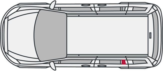 Auto hinteres Dreieck links beschädigt